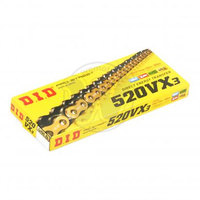 Chain DID VX3 X-Ring Premium Gold & Black Rivet Link